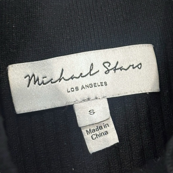 Michael Stars Kara Ribbed Mock Neck Sleeveless Knit Tank Black Womens Small $128 - Picture 5 of 6